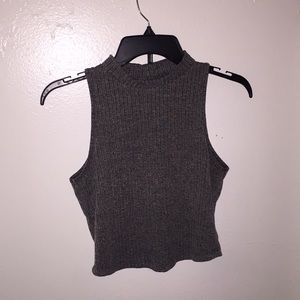 Medium Dark Grey Crop Tank Top